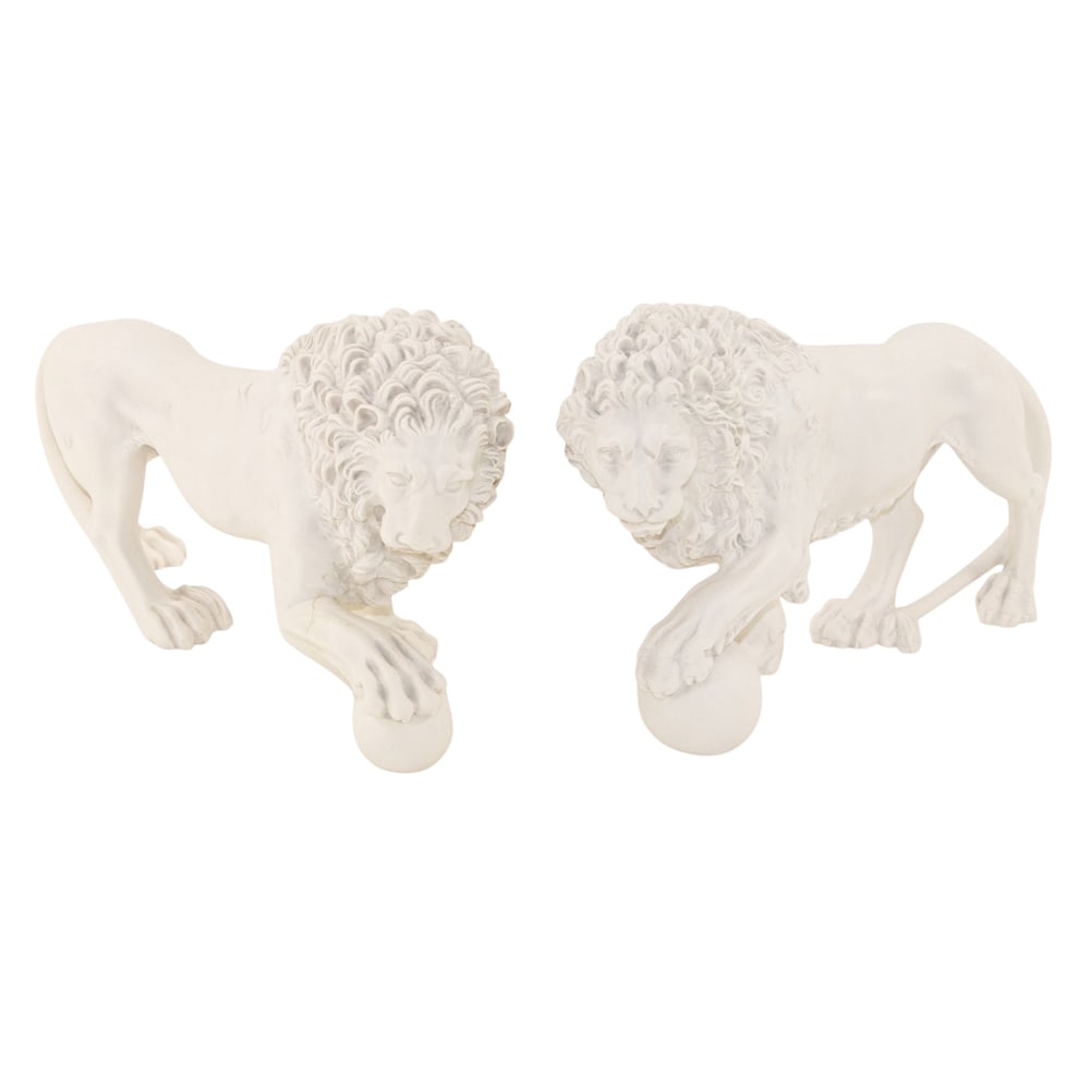 A pair of Renaissance style cast marble models of the Medici Lions (1 of 1)