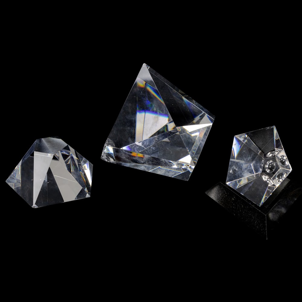 Five Steuben cut glass prisms - 2