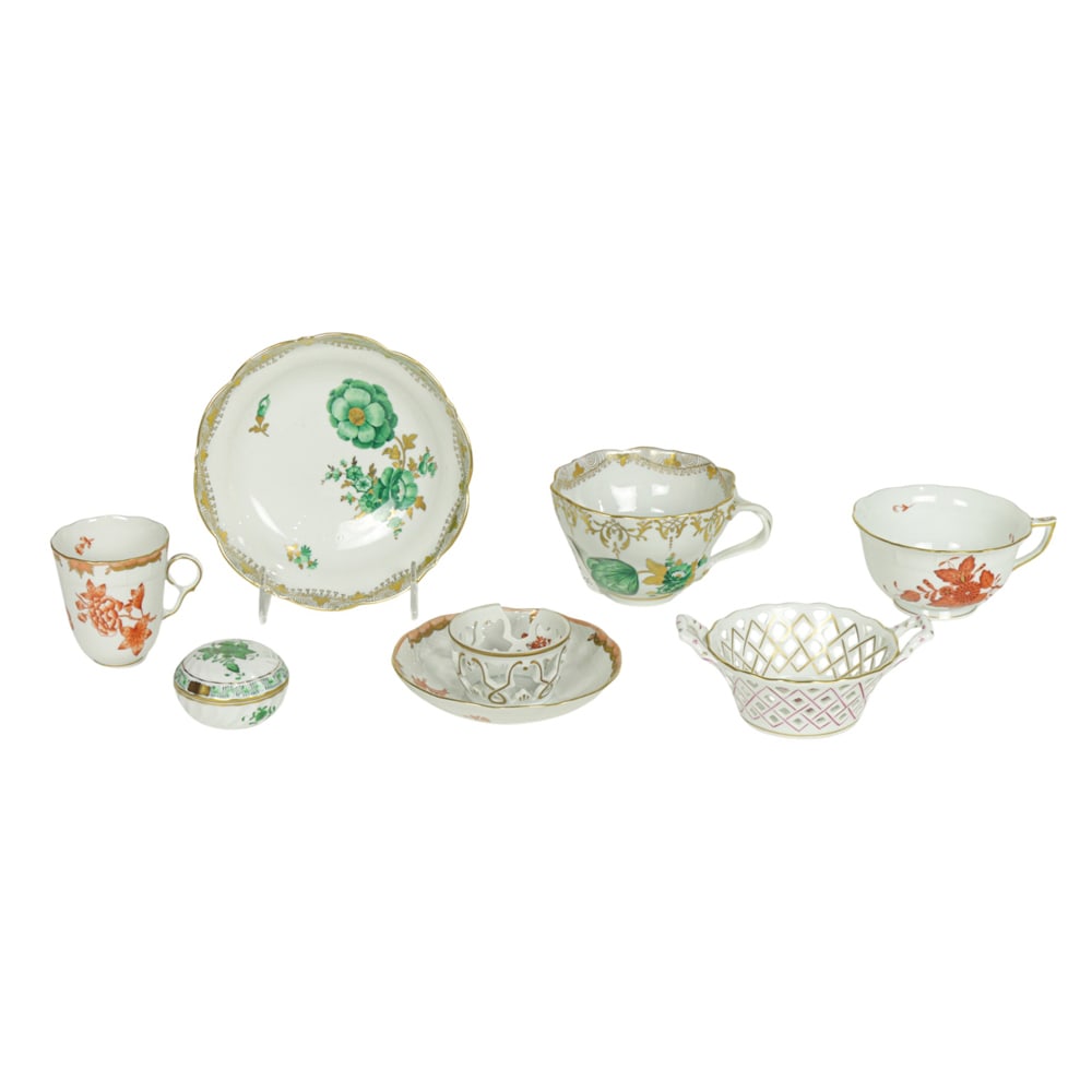 Seven Herend porcelain table articles (1 of 1)