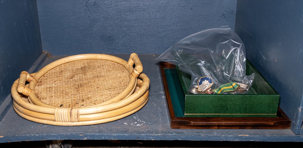 An assembled group of vintage medals and pins: An assembled group of vintage medals and pins, including (19) student medals, circa 1960s for track and field, 1"dia; (1) commemorative metal for Federic-Cesar de La Harpe; (1) 1952 Benny Binion's