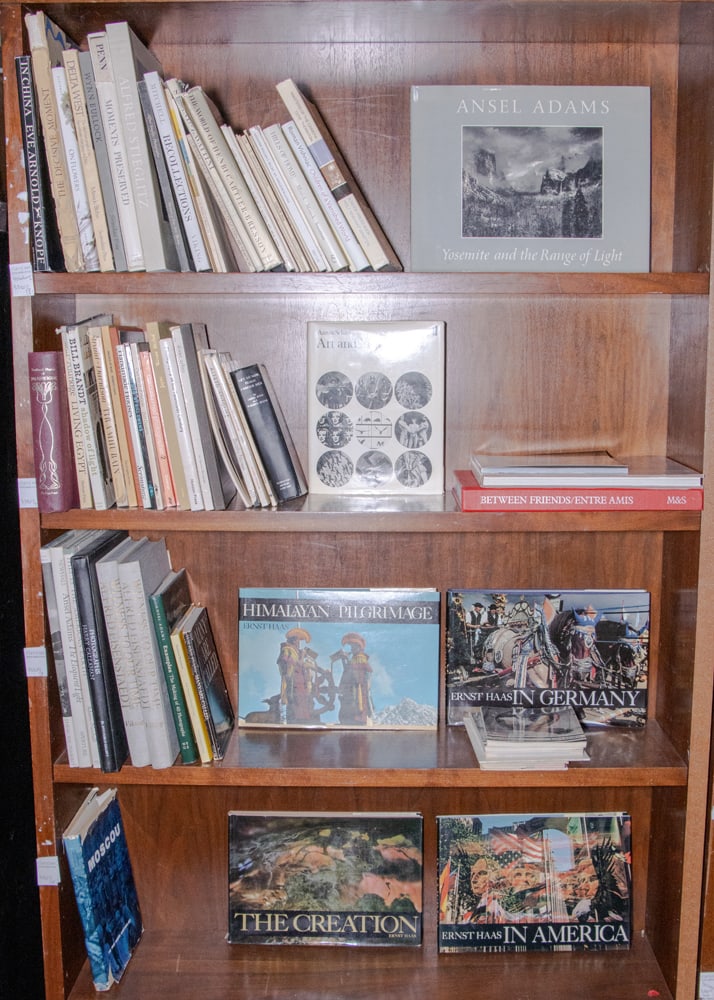 An assembled group of books primairly on the art of Western photography: An assembled group of books primairly on the art of Western photography, consisting of titles on the photography of Ansel Adams, Ernst Haas, Bill Bandt, Roman Vishniac, Alfred Stieglitz, etc
