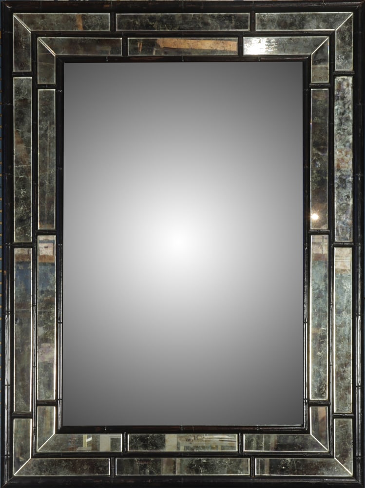 An Art Deco ebonized faux bamboo wall mirror (1 of 1)