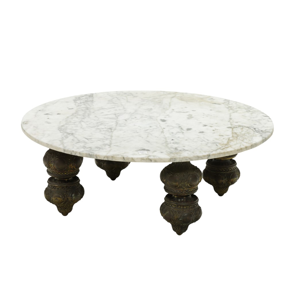An Italian Modernist circular marble low table 1960's (1 of 4)