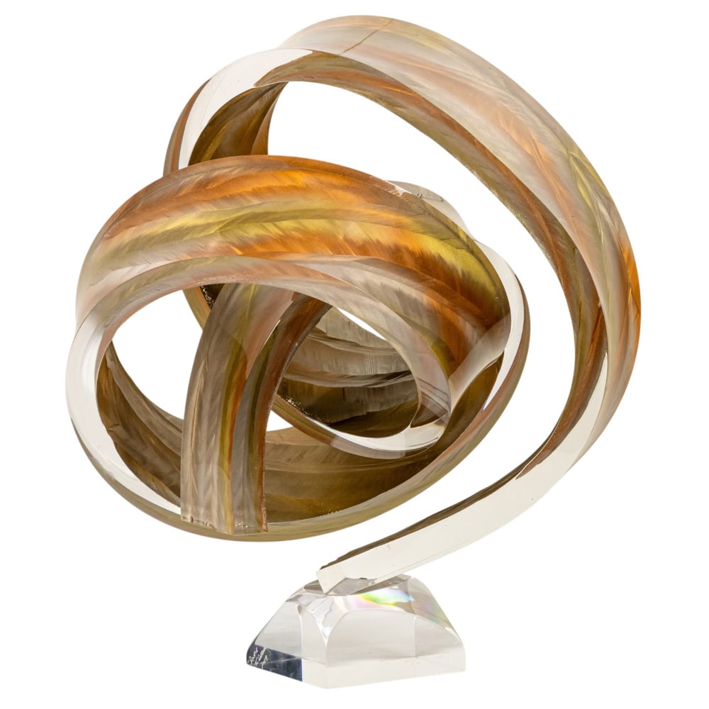 A Rod Garrett acrylic ribbon sculpture: A Rod Garrett acrylic ribbon sculpture, 2008, indistinctly titled, signed and dated, 19.5"h x 15"w x 14.5"d