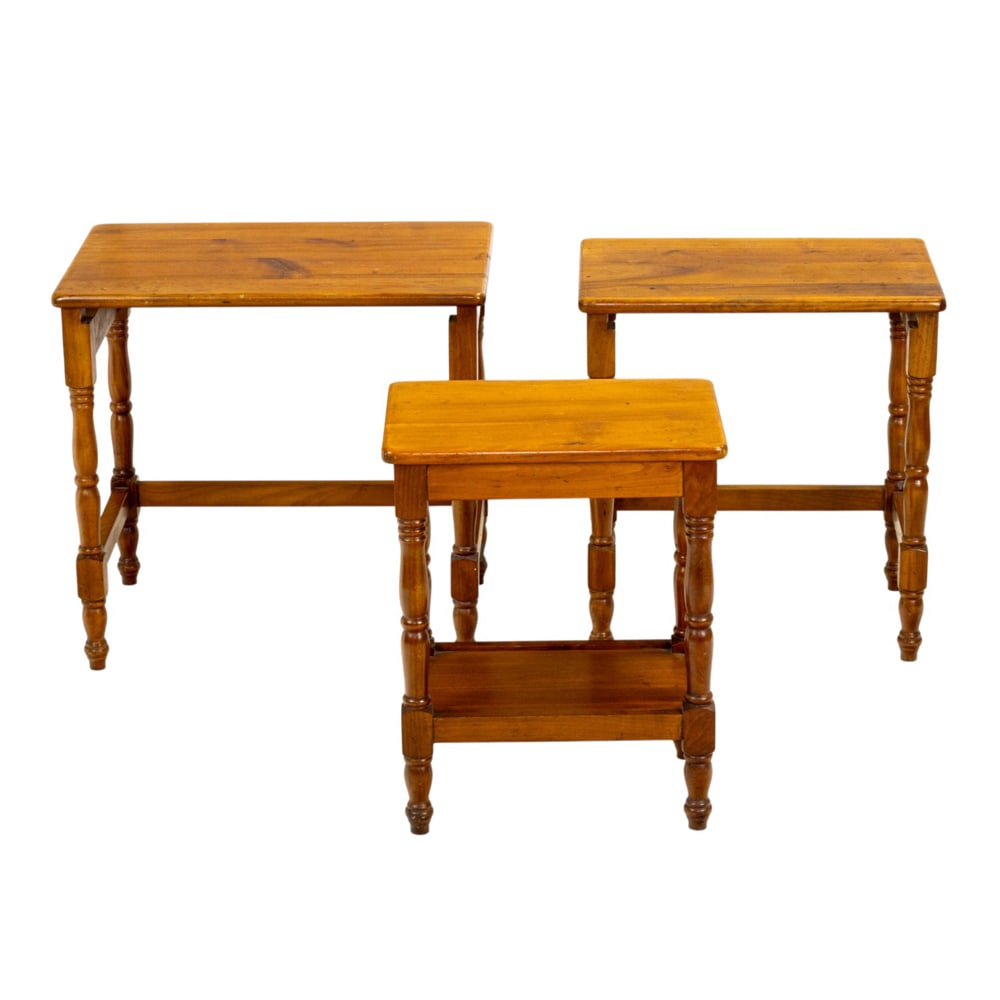 A vintage set of three nesting side tables (1 of 2)