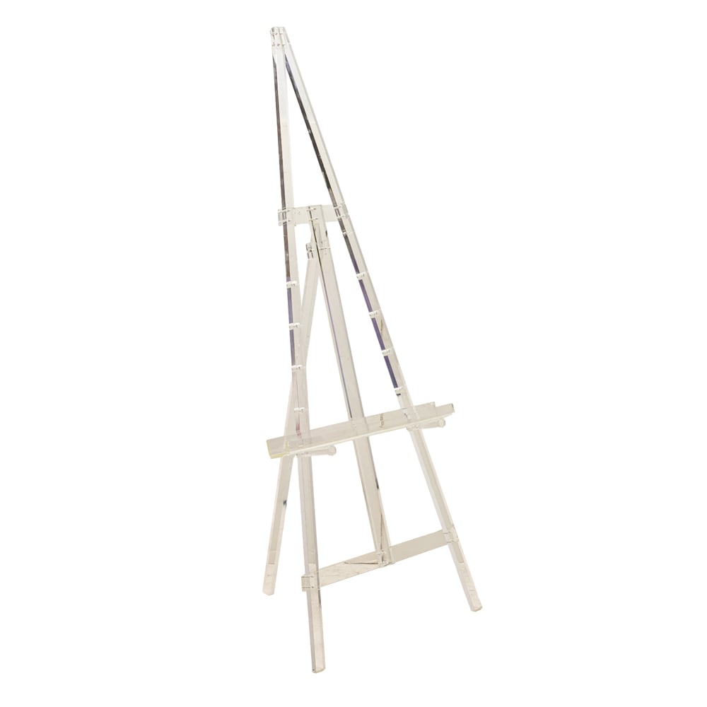 A modern acrylic adjustable easel: A modern acrylic adjustable easel, 57.75"h x 23"w