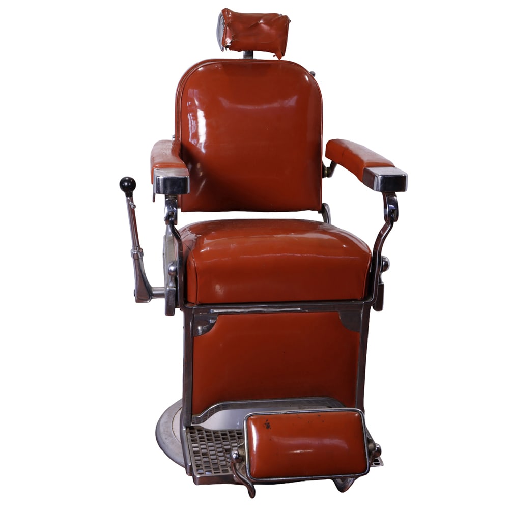 A Theo A. Kochs chromed metal swivel barber chair (1 of 18)