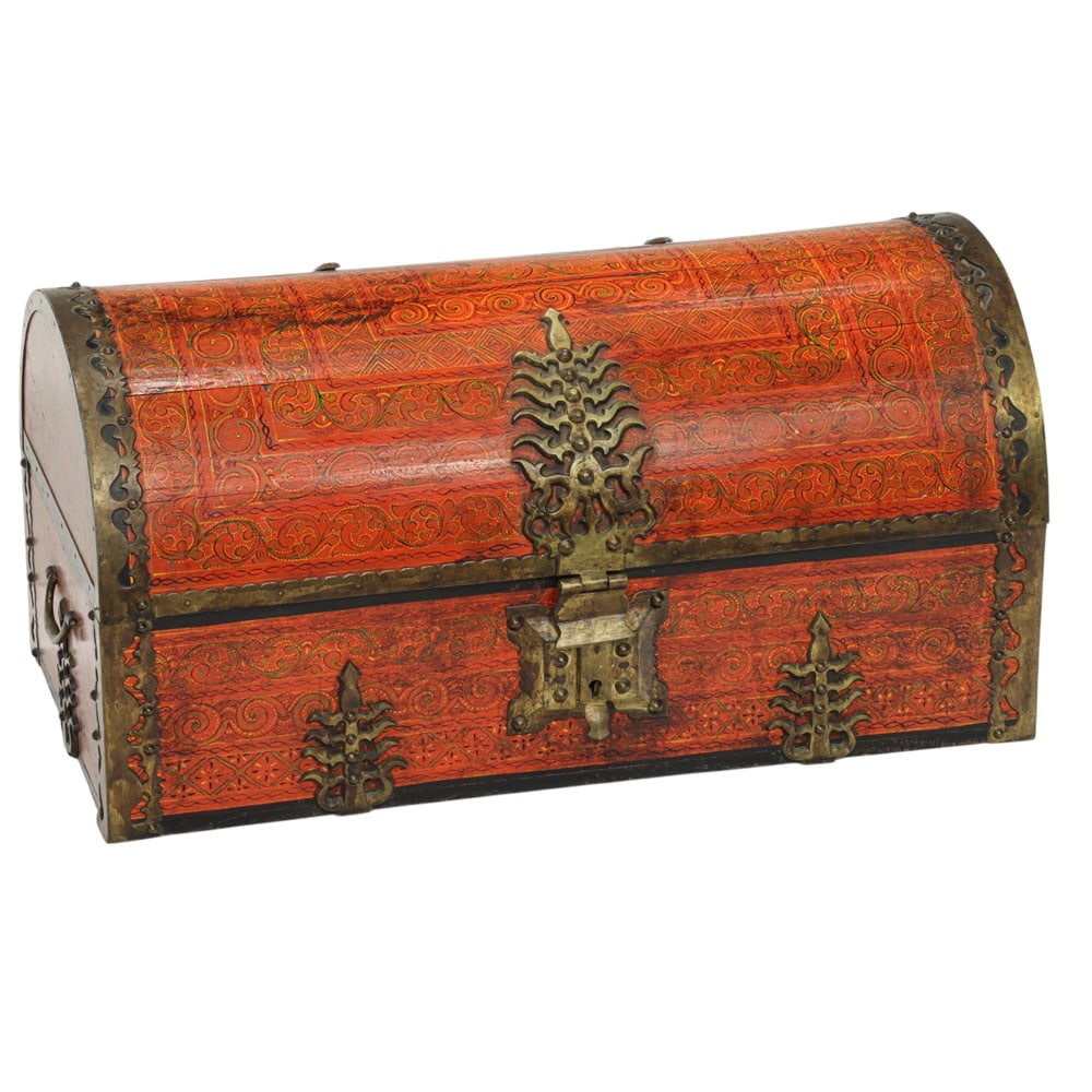 An Indian polychrome domed trunk (1 of 5)