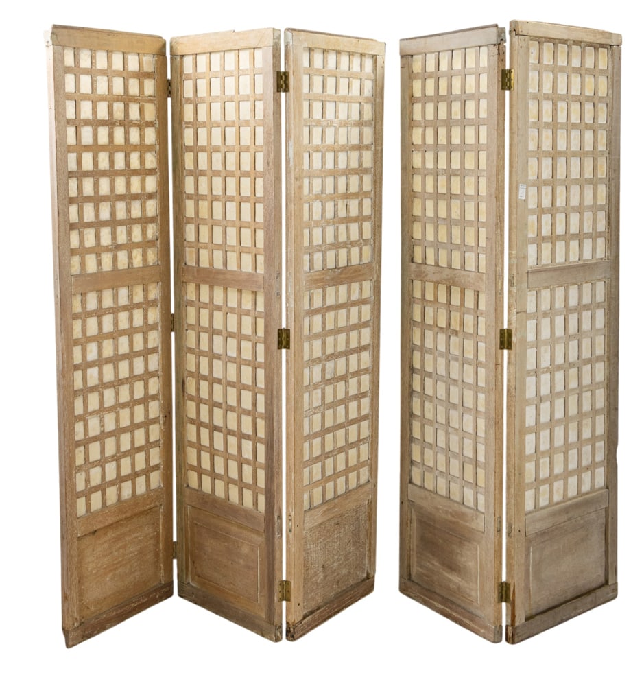 Two wood latice room dividers: Two wood latice room dividers, 75.5"h x 22"w (per panel)