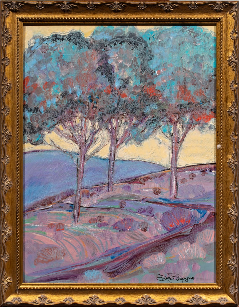 Painting, Don Burgess: Don Burgess (American, 1947-2018), Untitled (Nature), oil on board, signed lower right, inscribed to label verso, overall (with frame): 18.25"h x 14.25"w