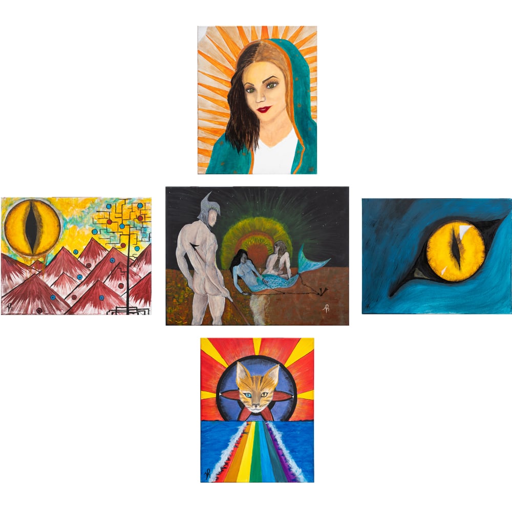 Paintings, Ramon Carrillo: (lot of 5) Ramon Carrillo (20th century), Untitleds, oils on canvas, canvas (unframed, for largest): 18"h x 24"w