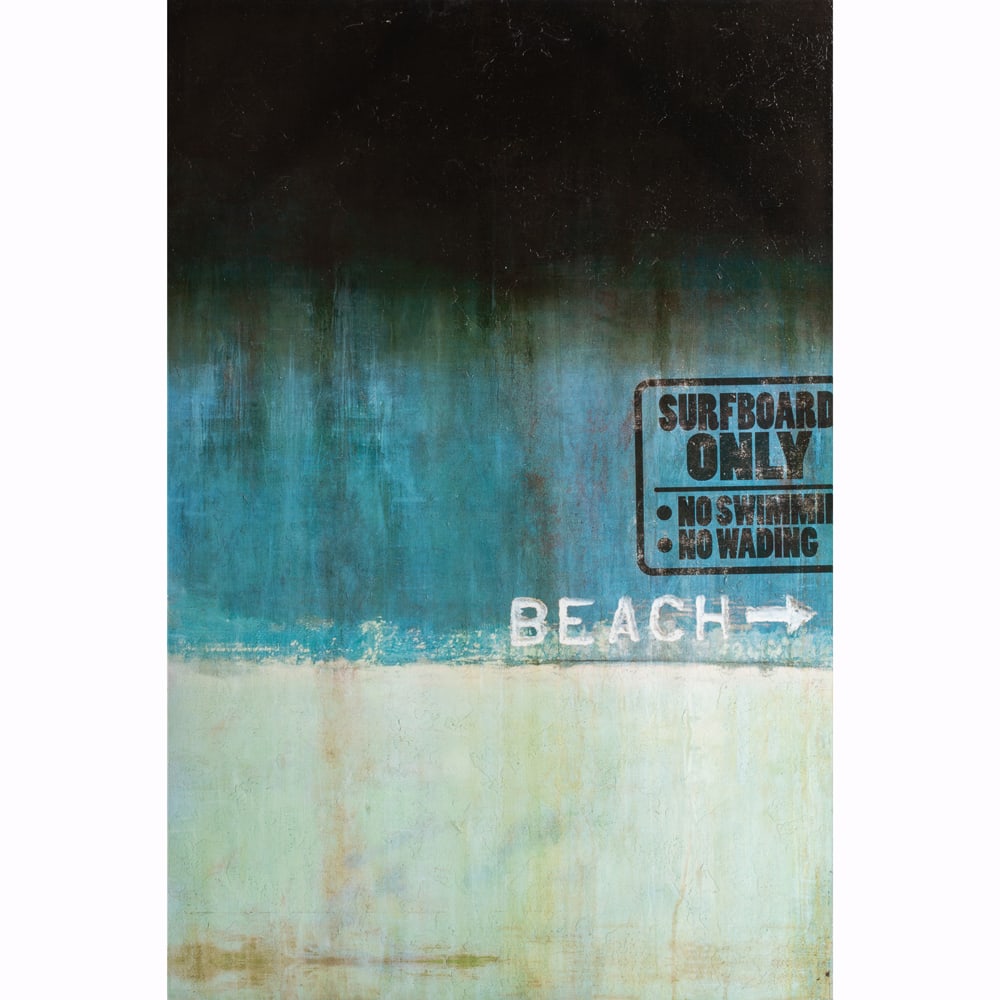 Mixed Media, American School (20th century): American School (20th century), Untitled (Surfboard Only), mixed media on canvas, canvas (unframed): 60"h x 40"w