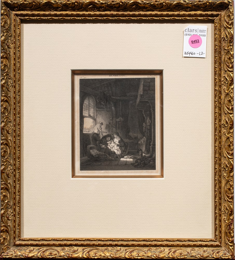 Print, After Rembrandt van Rijn: De Villiers L'Aine/After Rembrandt van Rijn (Dutch, 1606?1669), Untitled, etching, plate 291, inscribed in plate to margins, overall (with frame): 14"h x 12.75"w