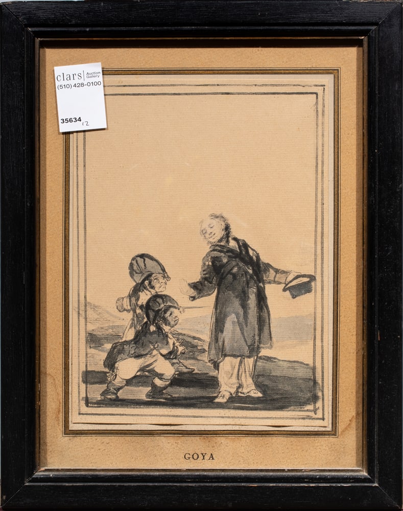 Print, After Francisco Goya: After Francisco Goya (Spanish, 1746-1828), "Contemptuous of the Insults," offset print, overall (with frame): 13.5"h x 10.5"w
