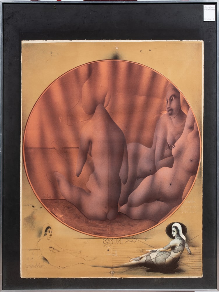 Print, Paul Wunderlich: Paul Wunderlich (German, 1927-2010), "Le Bain Turc nach Ingres," 1973, lithograph, pencil signed lower left, edition EA, overall (with frame): 31.75"h x 24"w