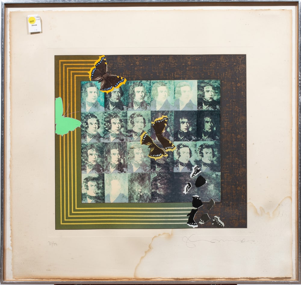 Print, Tom Phillips: Tom Phillips (British, 1937-2022), "Schumann" (from the Composers suite), 1979, screenprint in colors, pencil signed lower right, edition 71/75, overall (with frame): 28.75"h x 30.25"w