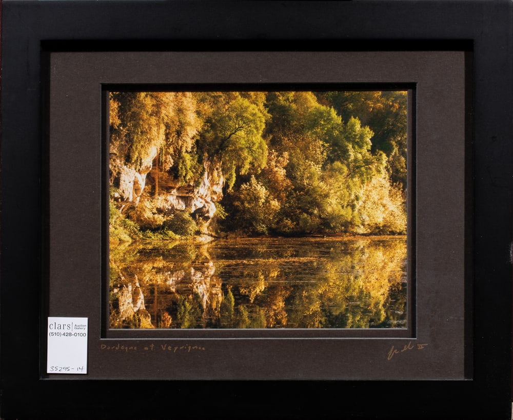 Photograph, French School (20th/21st century): French School (20th/21st century), "Dordogne at Veyrignac," c-print, signed indistinctly lower right to mat, titled lower left to mat, overall (with frame): 13"h x 16"w