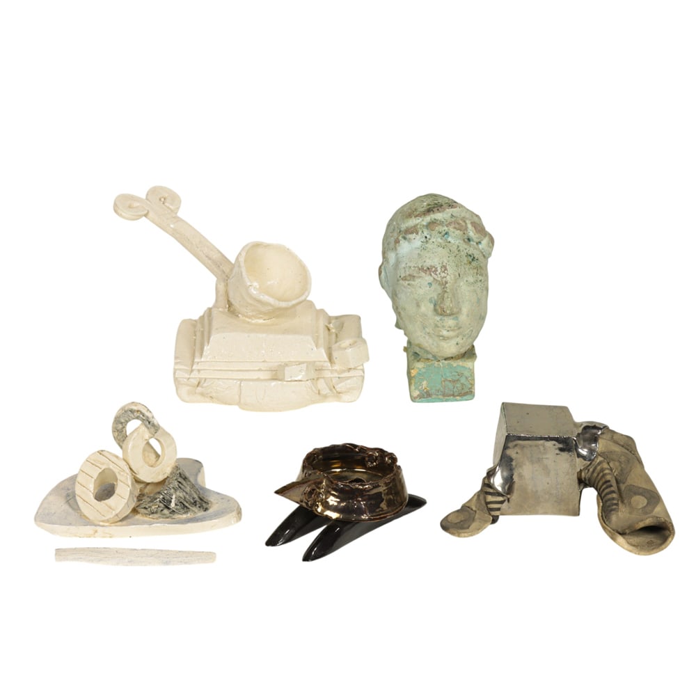Ceramic Sculptures, American School (20th century): (lot of 5) American School (20th century), Abstract Sculptural Pottery, glazed ceramic objects, each unsigned, overall (for largest): 5.5"h x 7"w x 7"d. Provenance: Property from the Private Collectio
