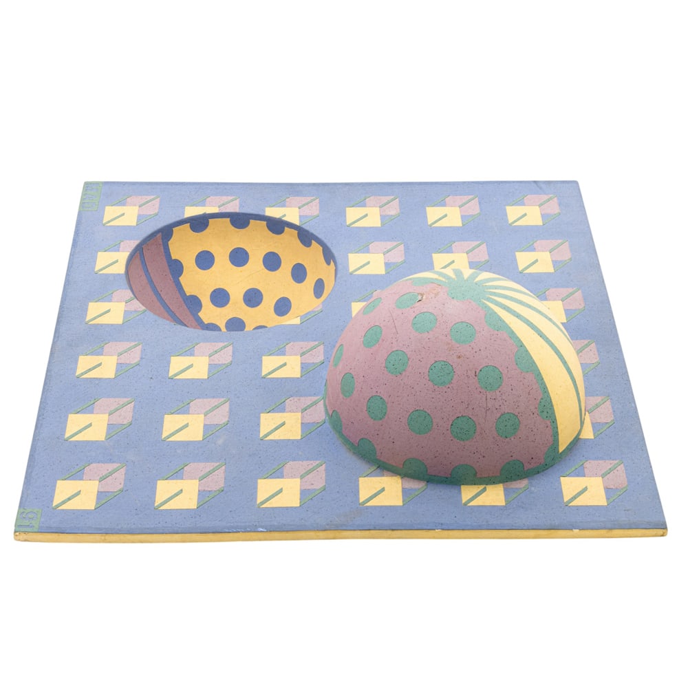 Ceramic Sculpture, Mitchell Durkee: Mitchell Durkee (American, 20th/21st century), Untitled (Double-Sided Object), 1991, ceramic sculpture, initialed and dated to corners, overall: 9"h x 18.5"w x 18.75"d. Provenance: Property from the