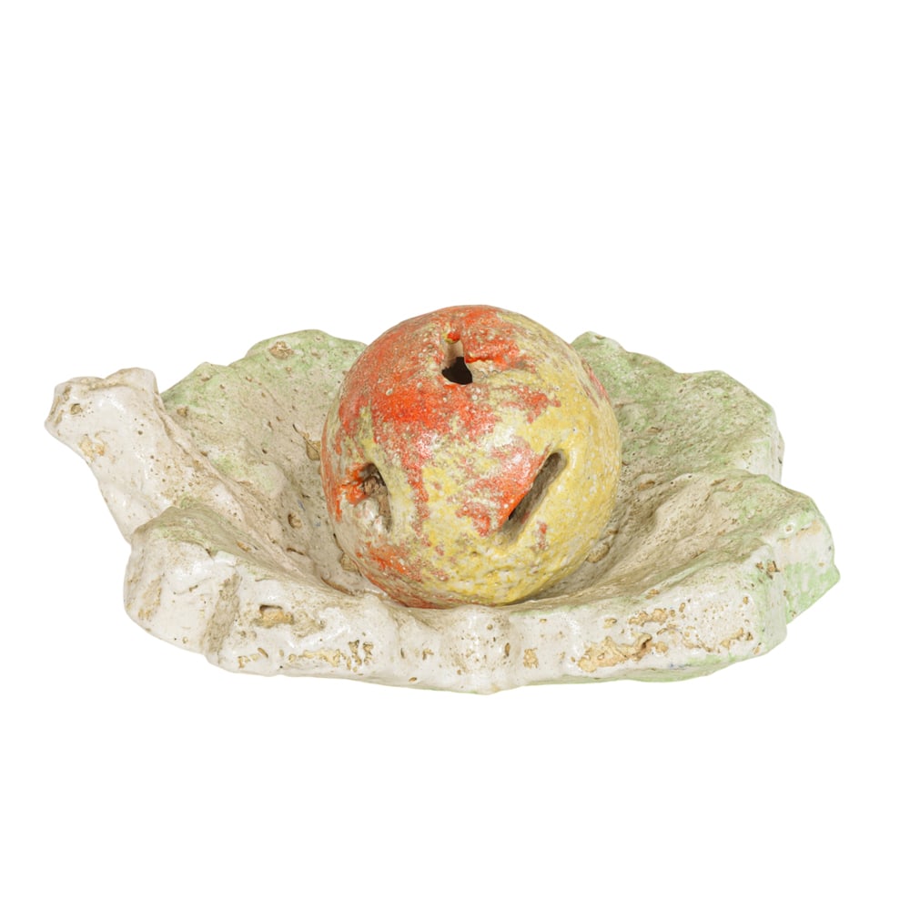 Ceramic Sculptural Lamp, Brian Wheeler: Brian Wheeler (American, 20th century), Flower Lamp, 1990, two-piece ceramic sculpture mounted as lamp, signed and dated beaneath, overall: 10"h x 18"w x 18"d. Provenance: Property from the Private