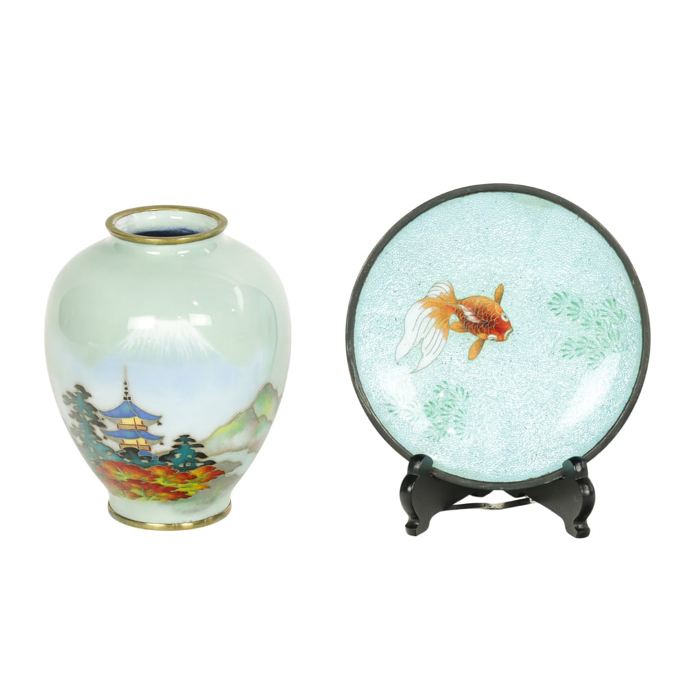 (lot of 2) Japanese cloisonne enamel objects (1 of 1)