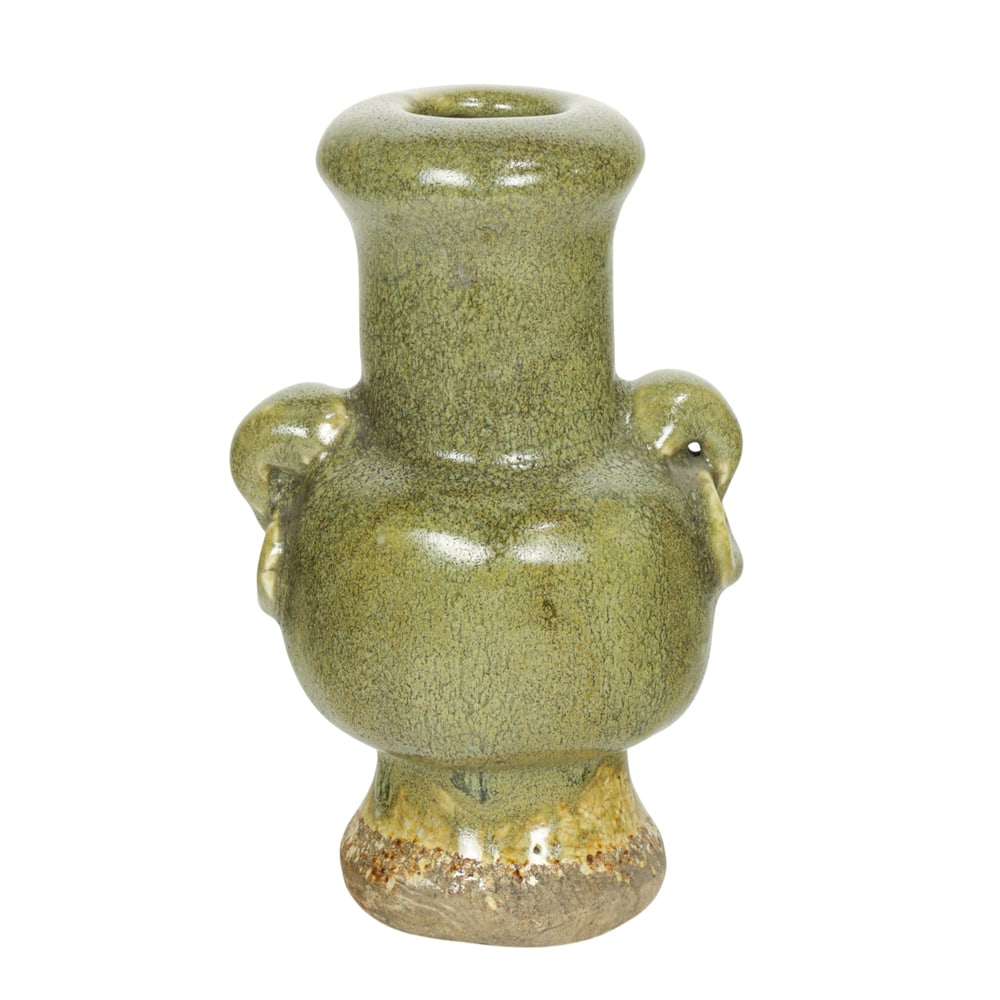 A Chinese tea-dust glazed vase: A Chinese tea-dust glazed vase. 8" high.