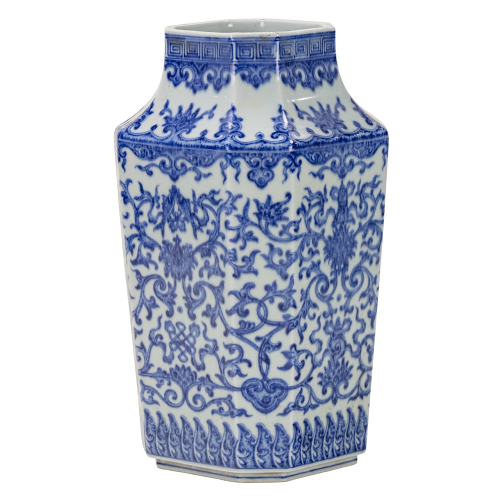 A Chinese blue and white 'lotus' vase (1 of 1)