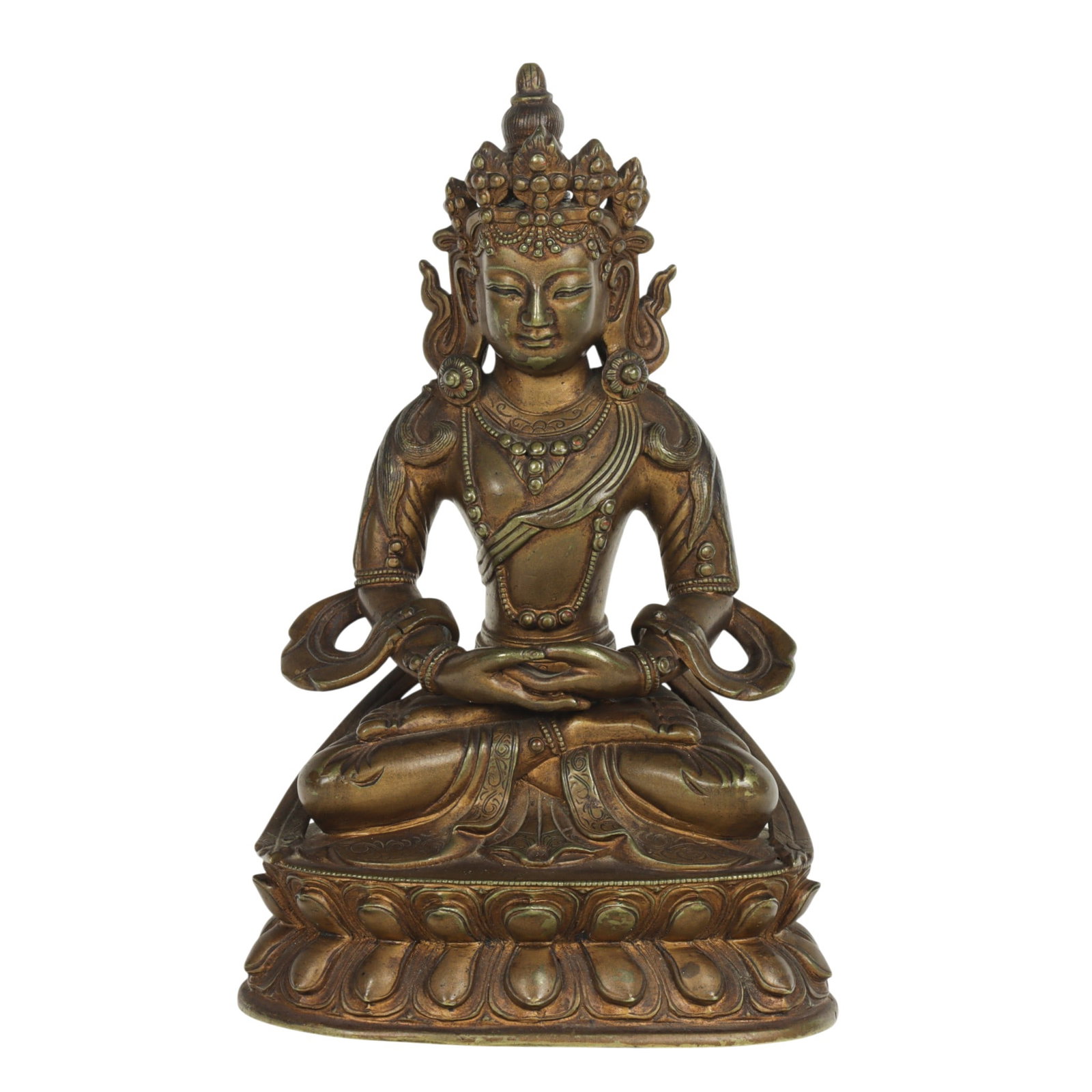 A Tibetan bronze figure of Bodhisattva: A Tibetan bronze figure of Bodhisattva. 6.375" high.