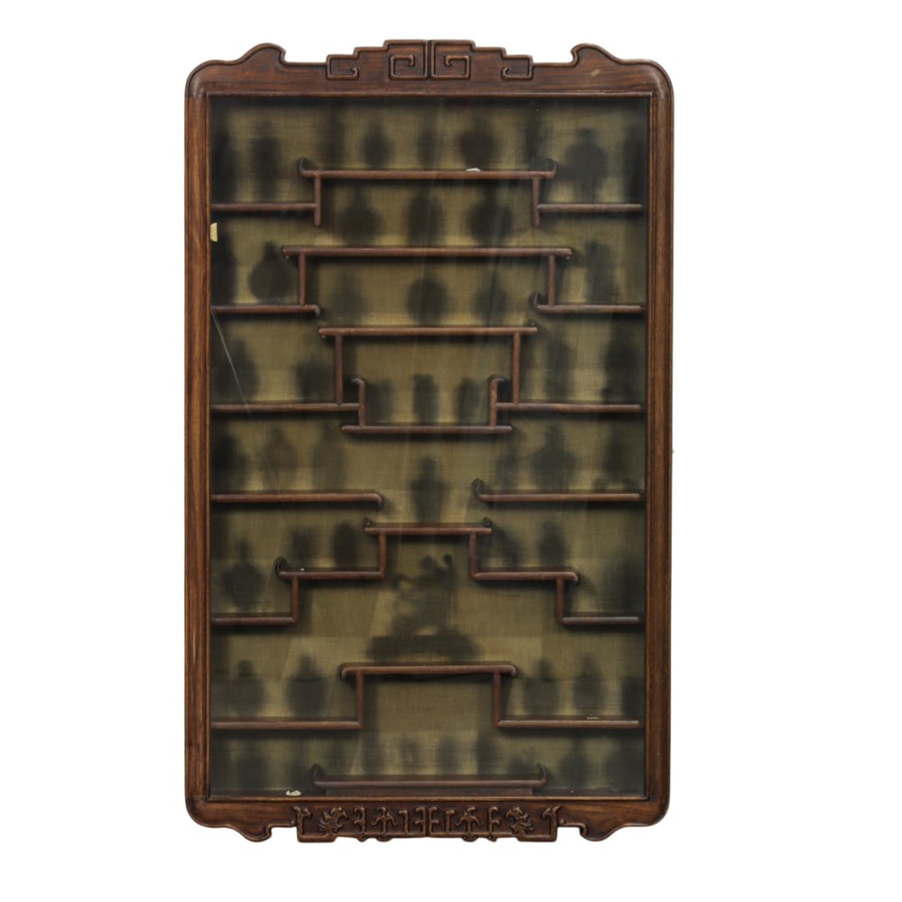 A Chinese rosewood wall display cabinet (1 of 1)