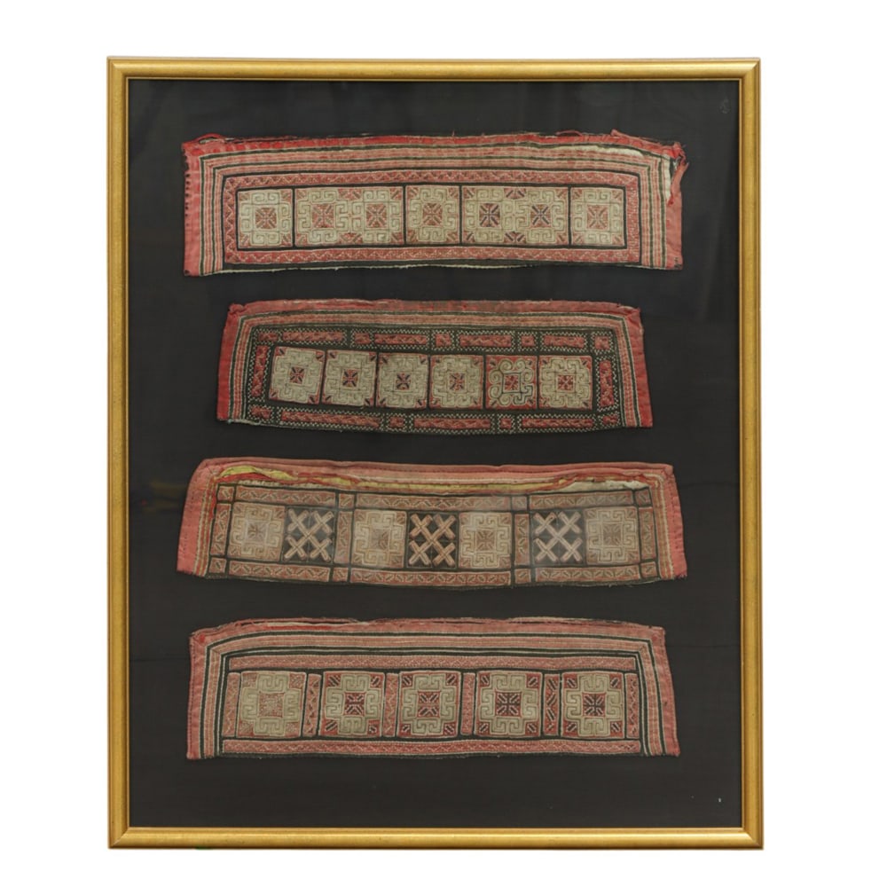 (lot of 4) Southeast Asian embroidered skirt panels (1 of 1)