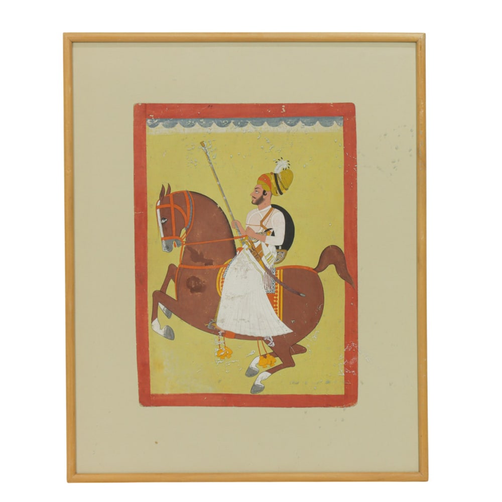 Indian School (19th century) - A Prince on Horse (1 of 1)