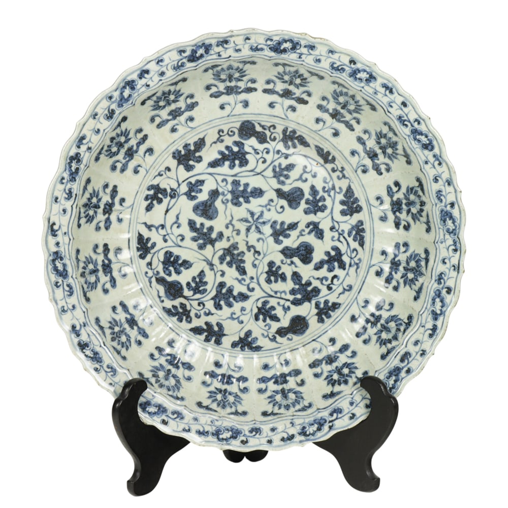 A Chinese blue and white 'lotus' charger (1 of 1)