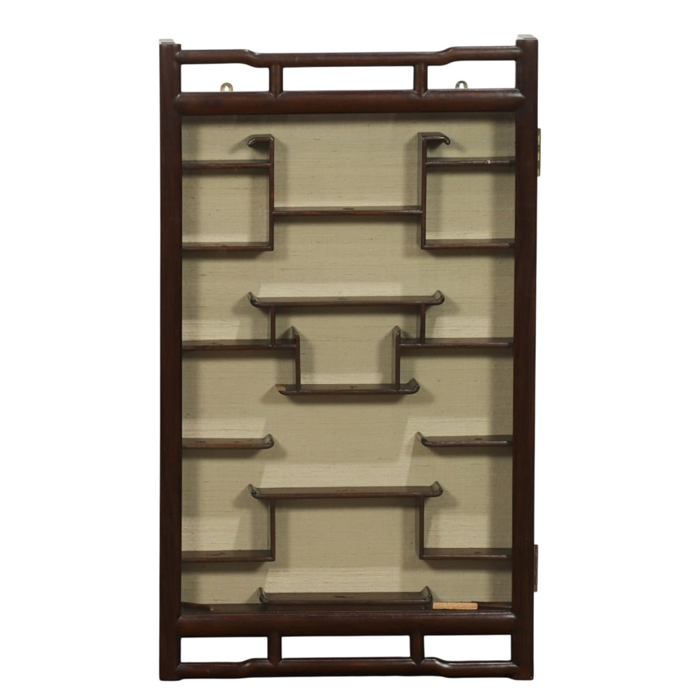 A Chinese rosewood wall display cabinet (1 of 1)