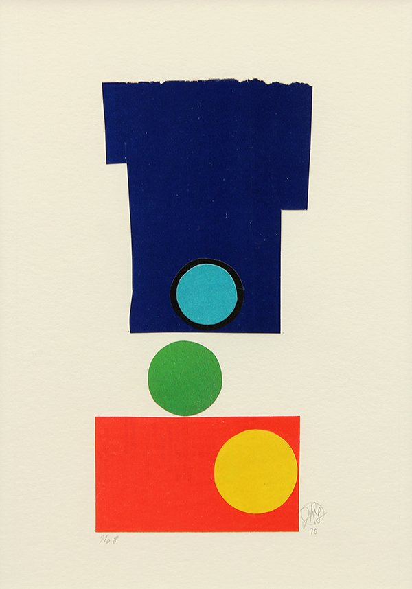 Collages, Jose Ramon Lerma: (lot of 3) Jose Ramon Lerma (American, b. 1930), "Number 3", "Number 8", and "Number 6", 1970, collages on paper, signed, titled and dated verso, sights: 6.5"h x 7.25"w, 8.25"h x 6.5"w, 8"h x 5"w, ove