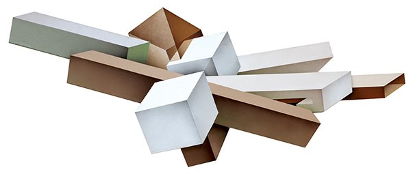 Painting, Shozo Nagano, Crystalization: Shozo Nagano (American/Japanese, 1928-2007), "Crystalization," 1976, acrylic on canvas, signed and dated bottom right, canvas: 32"h x 84"w (irregular)