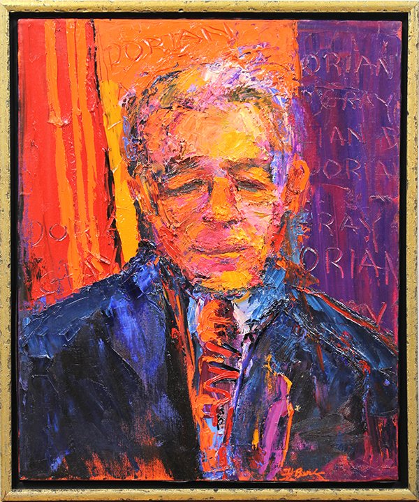 Henrietta Berk , "Edward J. Daly," oil on canvas: Henrietta Berk (California, 1919-1990), "Edward J. Daly," (Founder, World Airways) 1979, oil on canvas, signed lower right, bears label verso, canvas: 24"h x 20"w, overall (frame): 26"h x 22"w