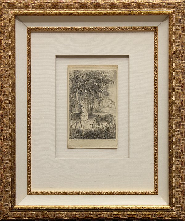 Print, Jacques Philippe Le Bas, Oudry Inrenit: Jacques Philippe Le Bas (French, 1707-1783), Oudry Inrenit, drypoint etching, plate signed lower right, titled lower left, overall (with frame): 18"h x 15"w