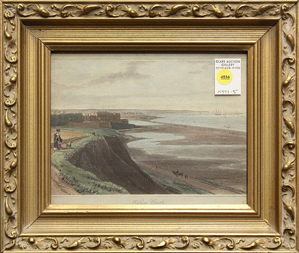 19th c. Print, William Daniell, "Walmer Castle": William Daniell (British, 1796-1837), "Walmer Castle," aquatint, unisgned, overall (with frame): 12.25"h x 14"w