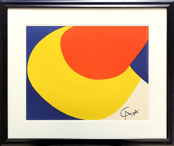 Print, Alexander Calder, Flying Colors: Alexander Calder (American, 1898-1976), From the Braniff Airlines Flying Colors Collection, 1975, color lithograph, Airlines collection logo embossed lower right, plate signed lower right, overall: 31