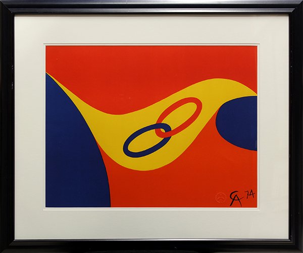Print, Alexander Calder, "Friendship, Flying Colors: Alexander Calder (American, 1898-1976), "Friendship," 1975, from the Braniff Airlines Flying Colors Collection, color lithograph, Airlines collection logo emboseed lower right, plate signed lower righ