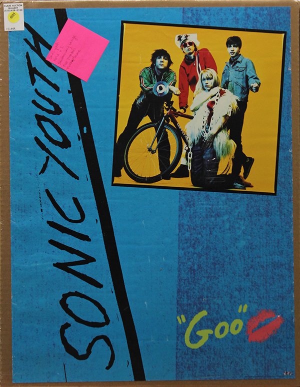 (lot of 6) Concert and album posters: (lot of 6) Concert and album posters including; "Sonic Youth - Goo", "Hole - Celebrity Skin" (2), "Robt. Wms. - Deuteronomy Lodge", "Foo Fighters - Debut Album Out Now", and "Furthur More," largest ov