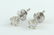 Pair of diamond and 14k white gold stud earrings