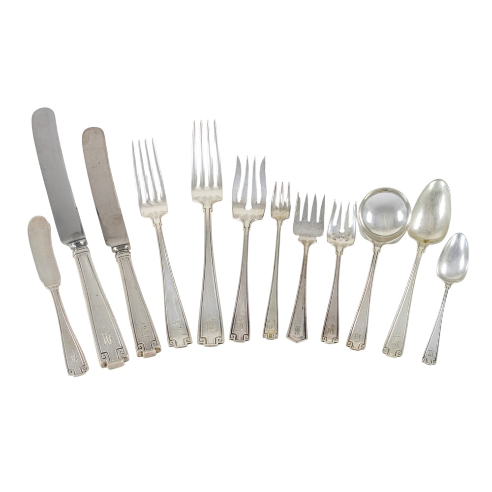 A sterling flatware set, Gorham Mfg. Co., Etruscan (1 of 4)