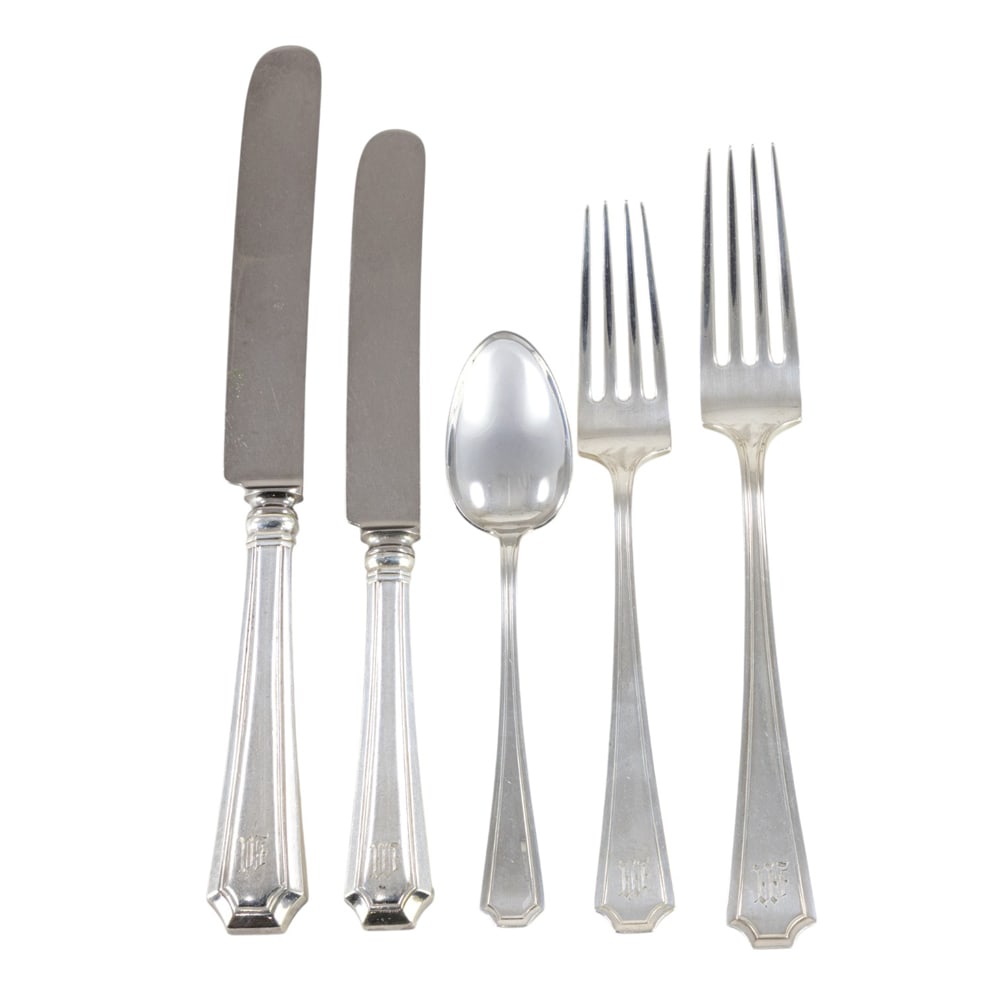 An assembled partial flatware set, Durgin/Gorham Mfg Co. (1 of 4)