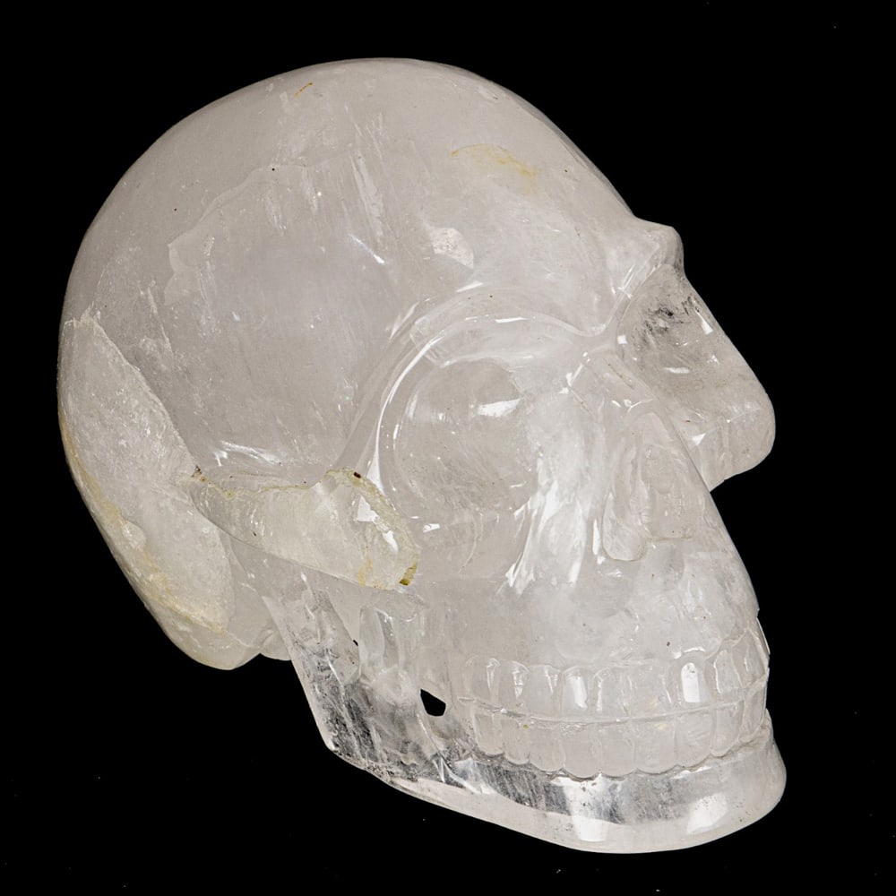 A rock crystal model of a skull: A rock crystal model of a skull, 6"h x 4.5"w x 7"d