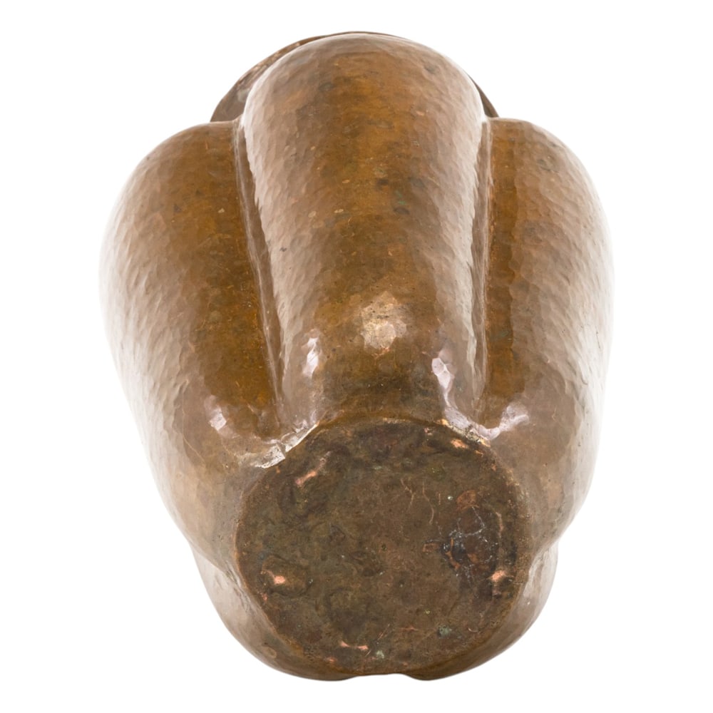 Two Mexican hammered copper vases - 4