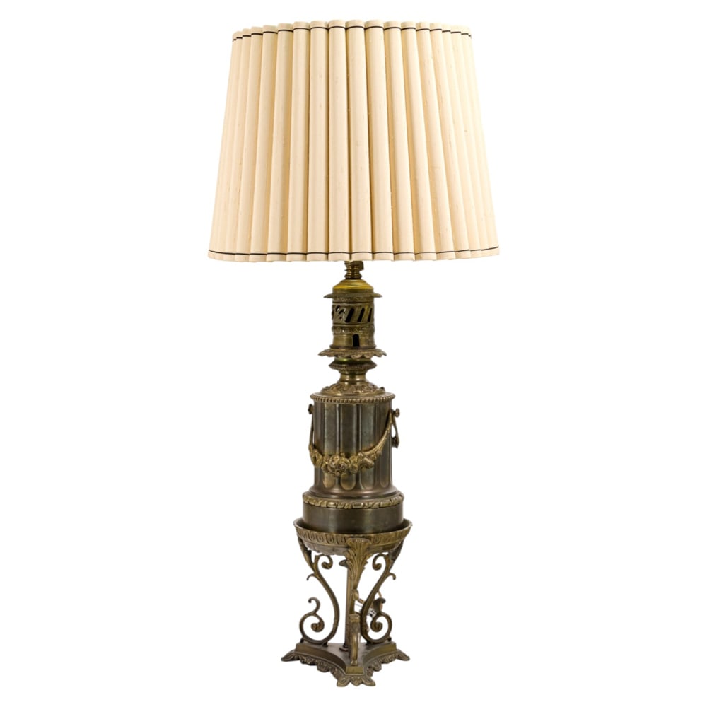 A French Neoclassical style Moderator bronze oil lamp converted to electricity (1 of 3)