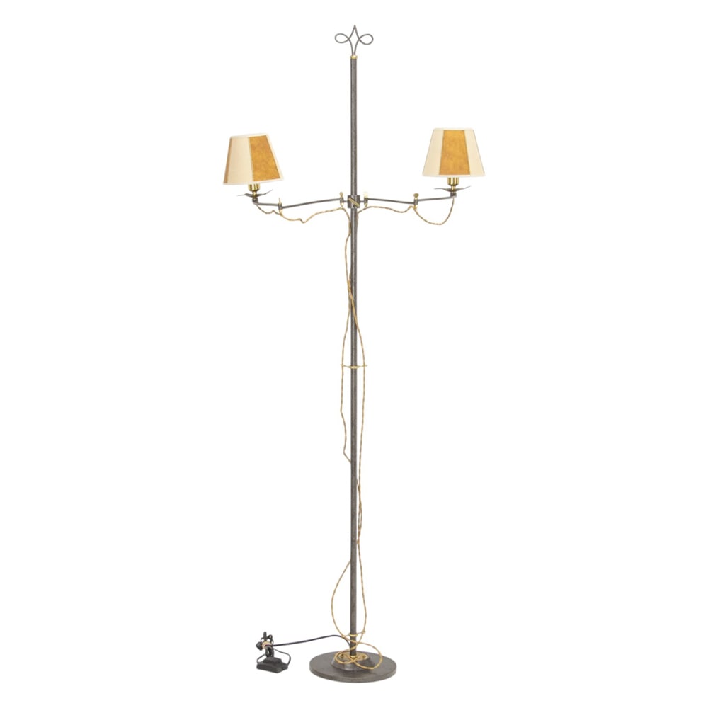 A wrought metal floor lamp (1 of 3)