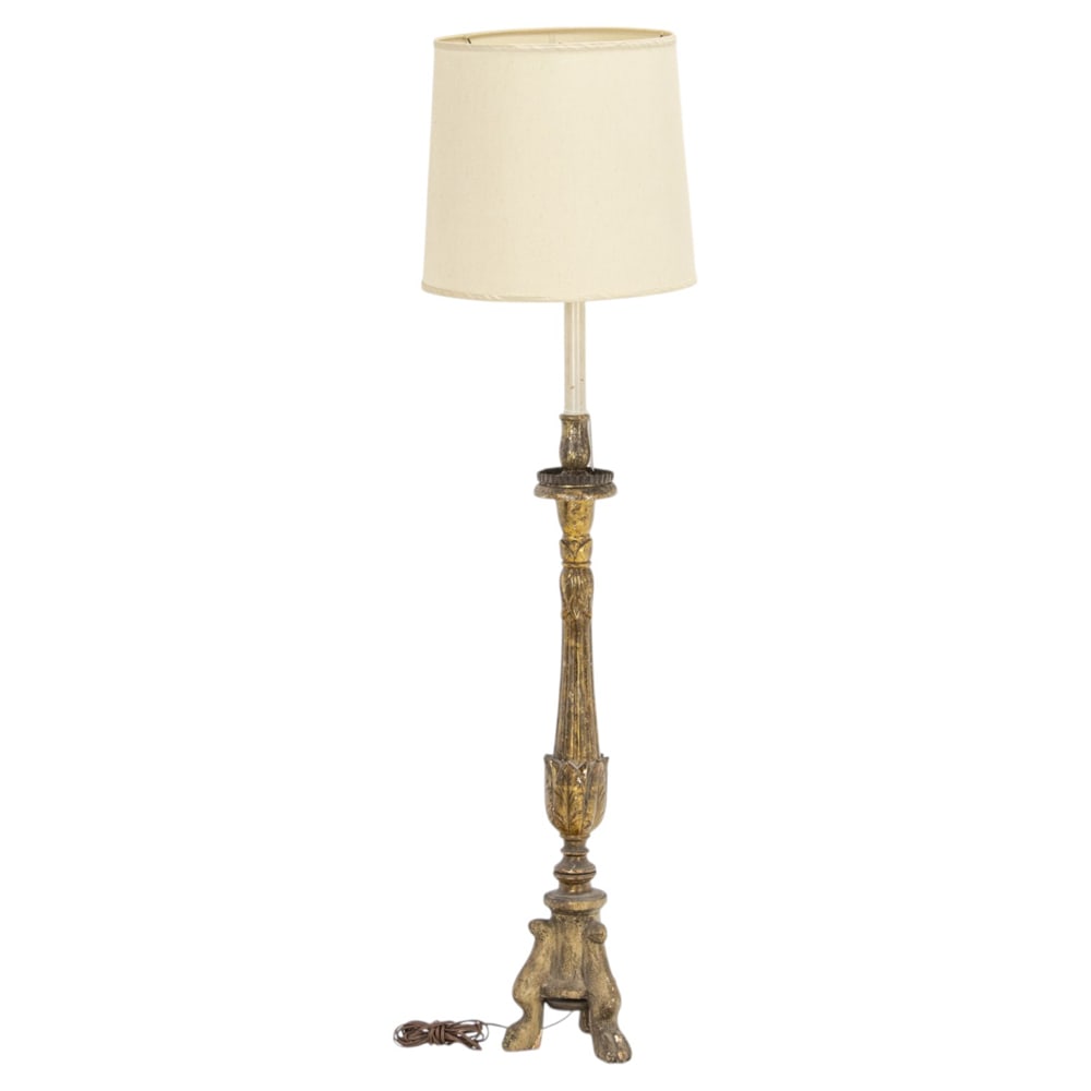 A Continental Neoclassical giltwood candlepricket (1 of 3)