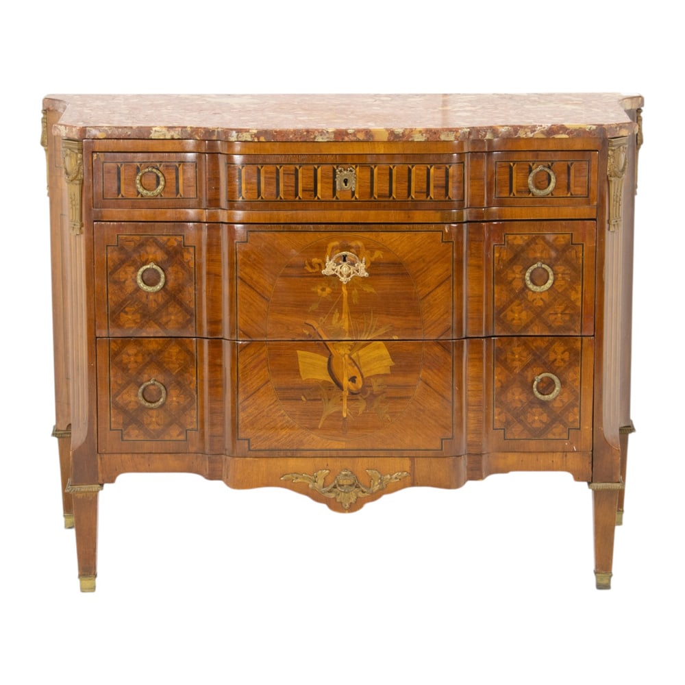 A French Neoclassical style marble top chest (1 of 4)